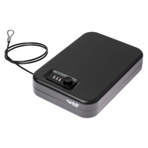 HMF 317-02 Sicherheitsbox Zahlenschloss Sicherungskabel 24 x 16 x 4 cm Schwarz