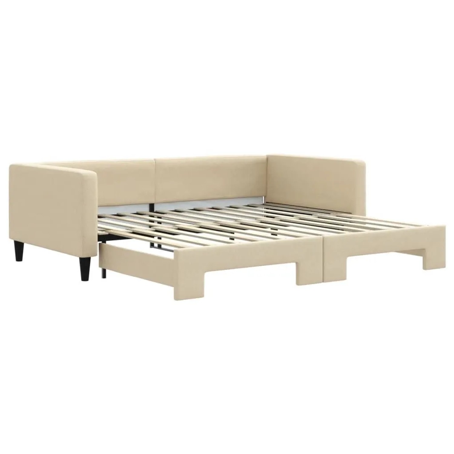 vidaXL Tagesbett Ausziehbar Creme 100x200 cm Stoff 3196587