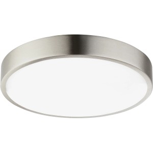 Runde, dimmbare LED-Deckenleuchte Vitos von Globo, Aluminium Druckguss Nickel matt, neutralweißes Licht.