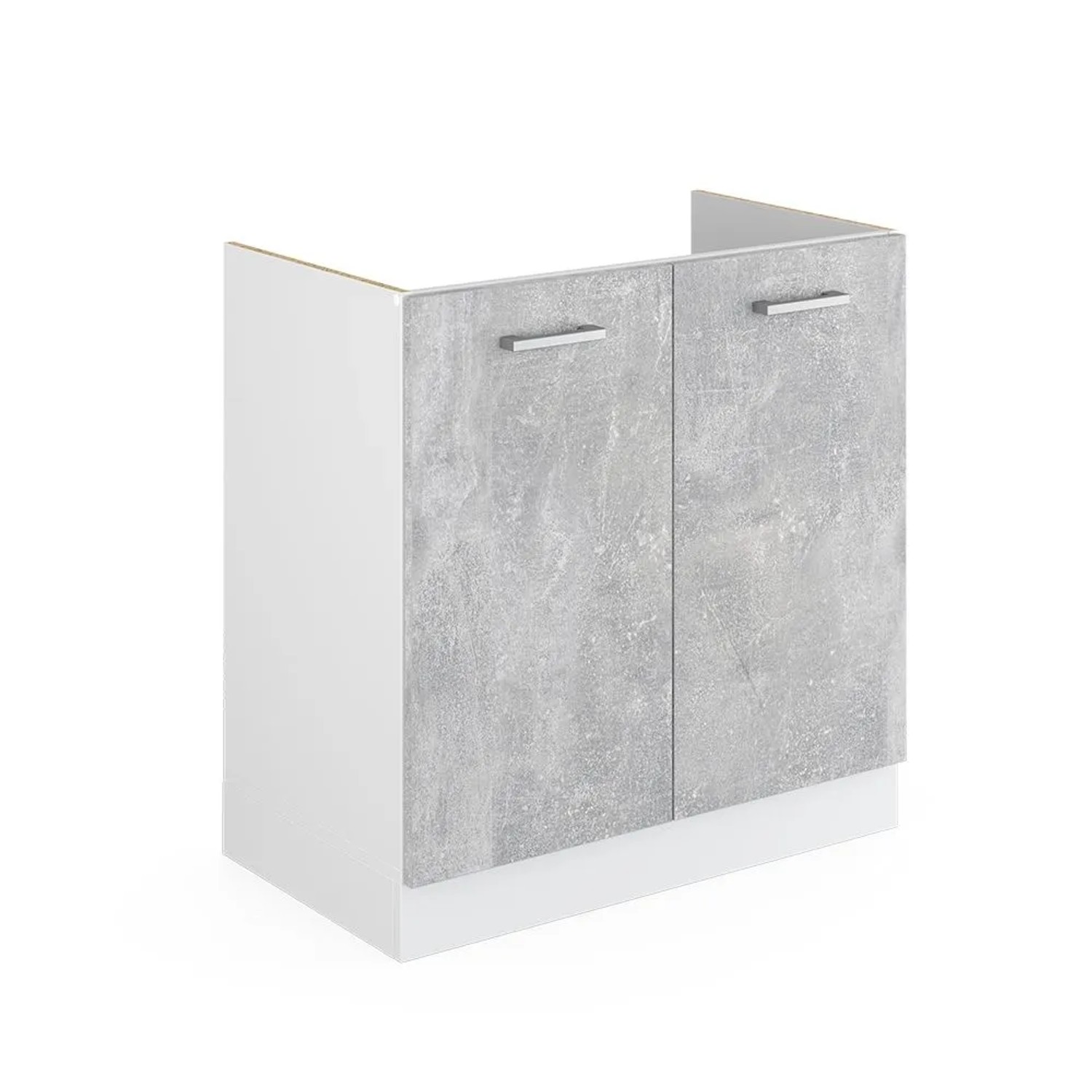 Vicco Spülenunterschrank R-Line Küchenunterschrank für die Spüle Beton Weiß 80 cm ohne Arbeitsplatte
