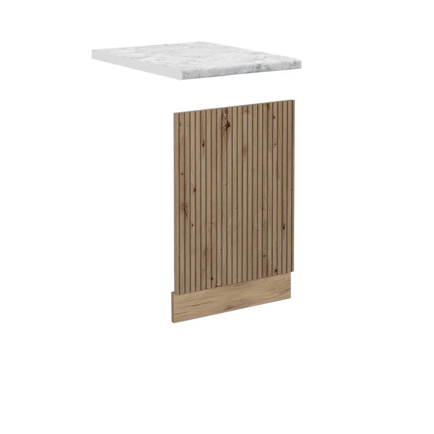 Vicco Frontblende R-Line Artisan-Eiche Goldkraft Eiche 45 cm AP Marmor mit Goldkraft Eiche Korpus