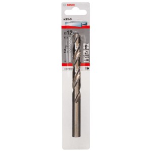 Bosch Metallbohrer HSS-G, 12mm, in Verpackung. Spiralbohrer für präzises Bohren in Metall.