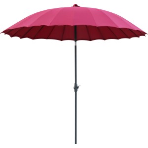 Burgunder Marktschirm Limon Ø 270 cm mit Kurbel für Garten und Terrasse.