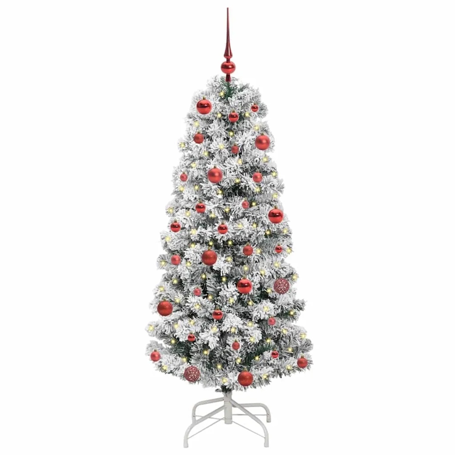 vidaXL Künstlicher Klappbarer Weihnachtsbaum Grün und Weiß 150 cm 3395586
