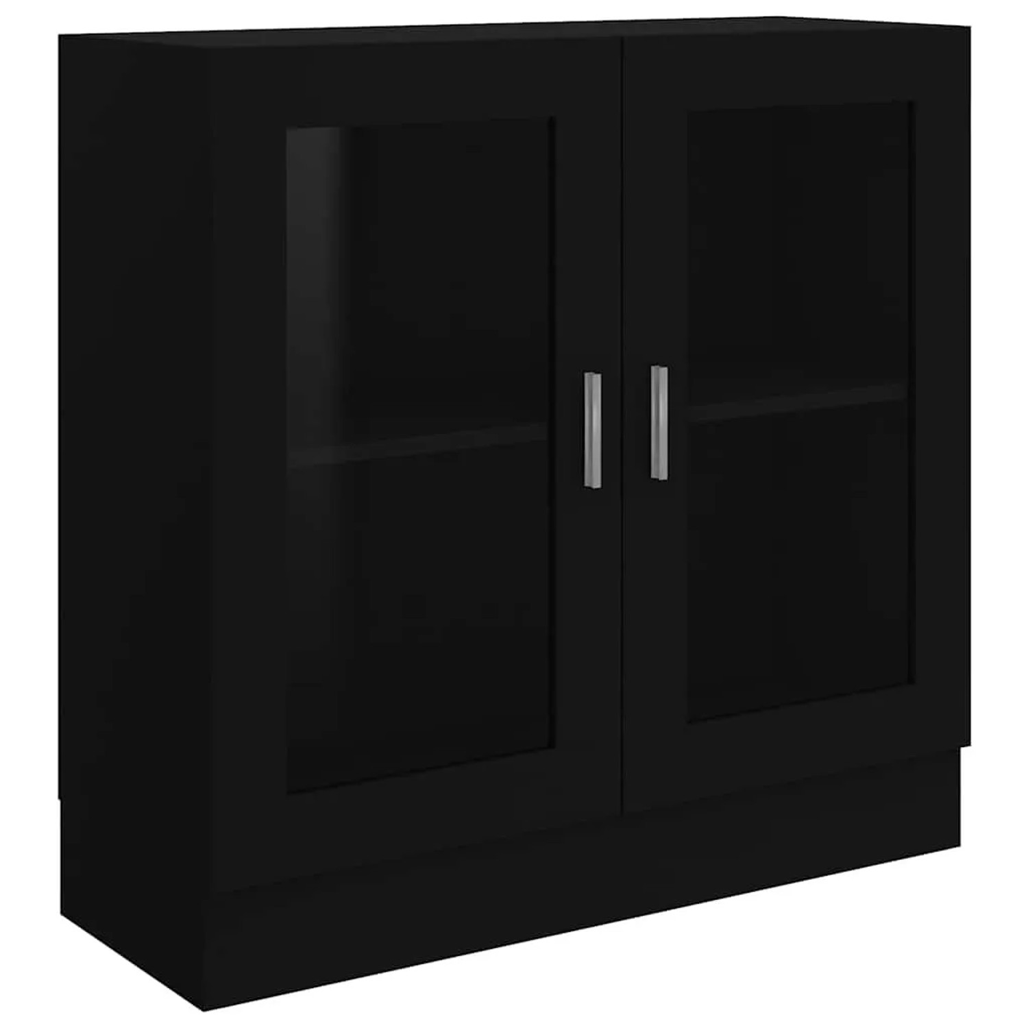 vidaXL Vitrinenschrank Schwarz 82,5x30,5x80 cm Holzwerkstoff 802742