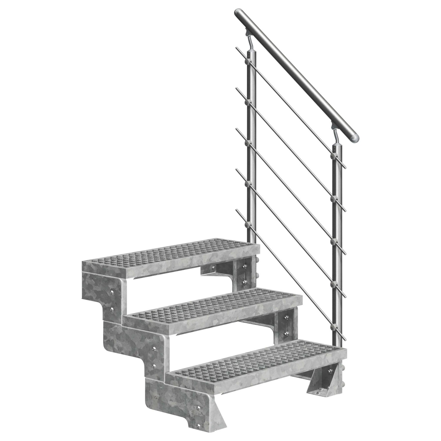 Dolle Außentreppe Gardentop 3 Gitterroststufen 80 cm inkl. Geländer