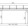 Technische Zeichnung einer Skan Holz Terrassenüberdachung Sanremo, Maße: 541x350 cm.