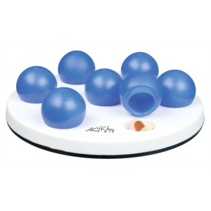 Trixie Cat Activity Solitär, Intelligenzspielzeug für Katzen, weiß/blau, ø 20 cm.