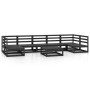 vidaXL Garten-Lounge-Set, 8-teilig, Kiefer Massivholz, schwarz. Gartenmöbel für entspannte Stunden im Freien.