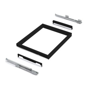 Emuca Set aus Drahtkorb- und GleitrahmenSet mit Sanftem Schließen für Kleiderschrank Verstellbar Modul 600 mm SteinGrau