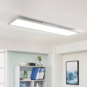 Dimmbares LED Panel Lysander in Alu für das Arbeitszimmer.