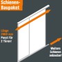 Schienen-Baupaket Profil Schwarz, 2-spurig, 2000 mm für Schiebetüren.