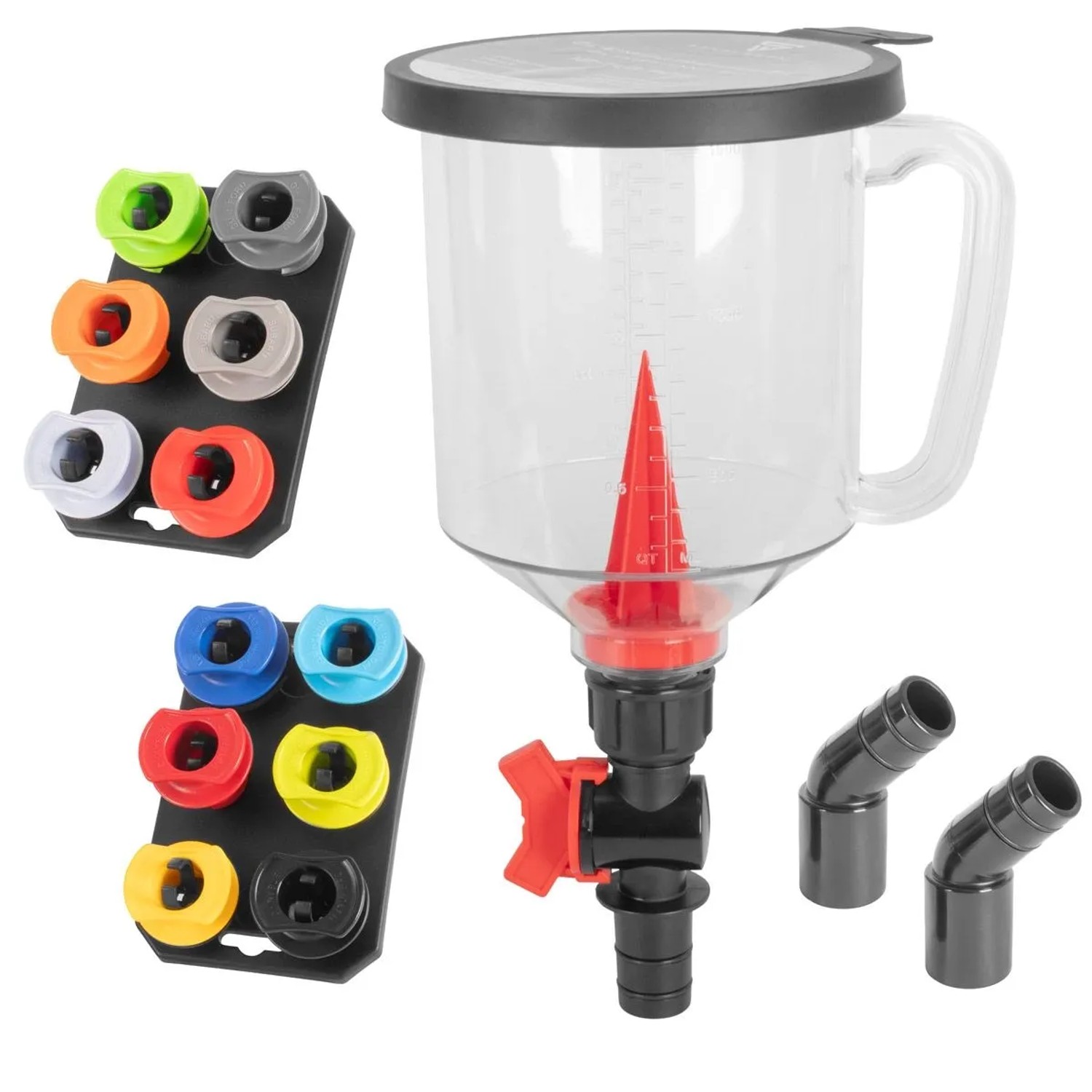 STAHLWERK 18-teiliges Kfz-Öltrichter-Set 12 Kfz-Adapter Trichtervolumen 1,5 L