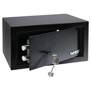 HMF 49217-02 Safe Tresor Schlüssel Möbeltresor 31 x 17 x 25 cm Schwarz