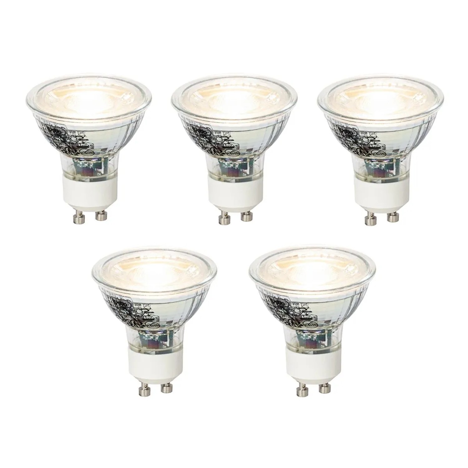 LUEDD Set mit 5 Dimmbaren GU10 LED Lampen 4W 310lm 3000K
