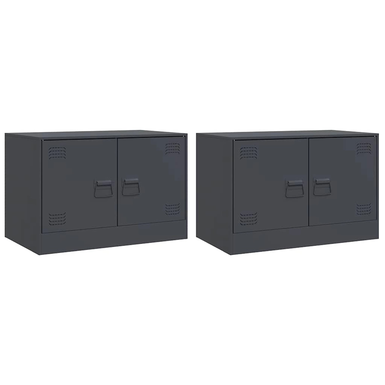 vidaXL TV-Schränke 2 Stk Anthrazit 67x39x44 cm Stahl 841636 günstig online kaufen