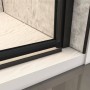 Detailaufnahme: Schwarze AICA Duschtür mit 8mm NANO Glas Duschabtrennung.