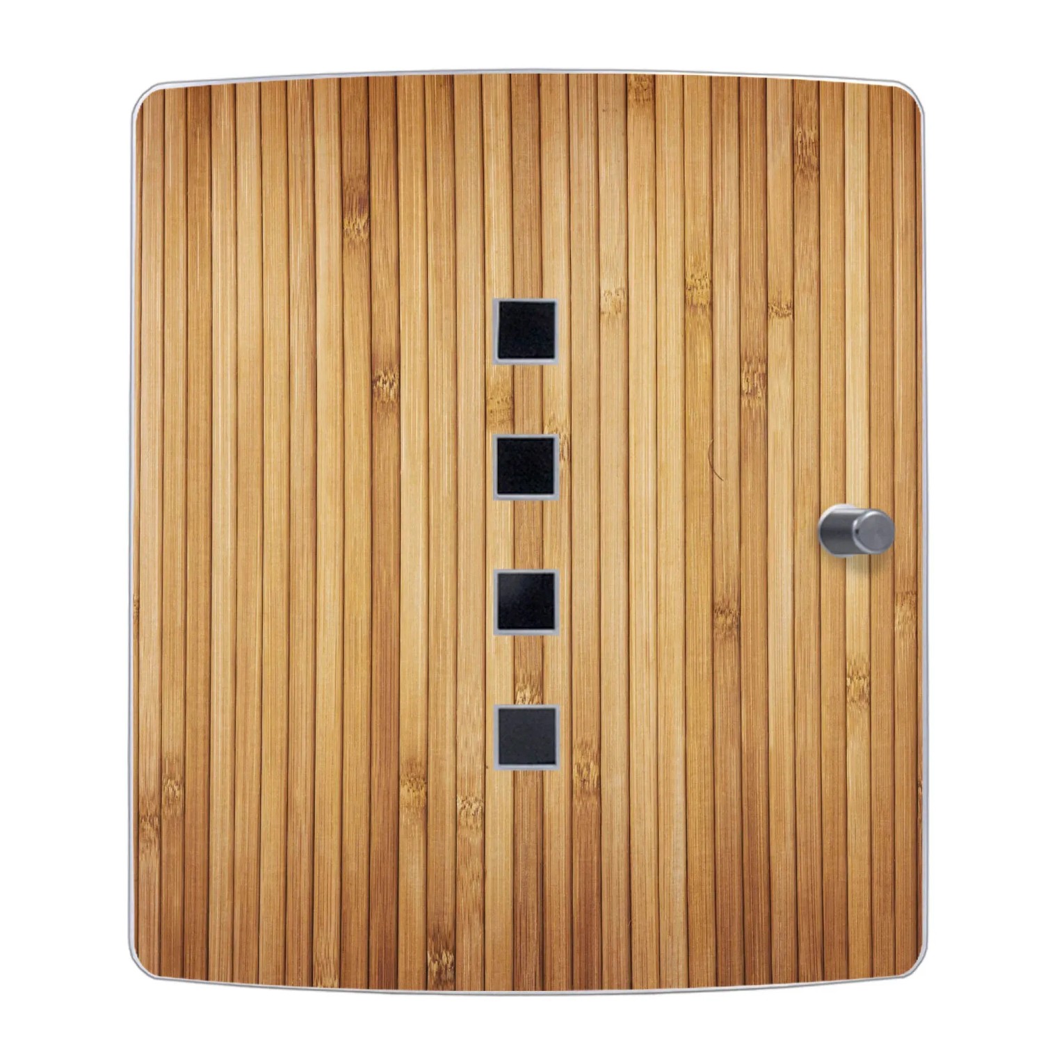 Banjado Schlüsselkasten Edelstahl mit Bambus-Motiv für 10 Schlüssel, 24x21,5x7cm.