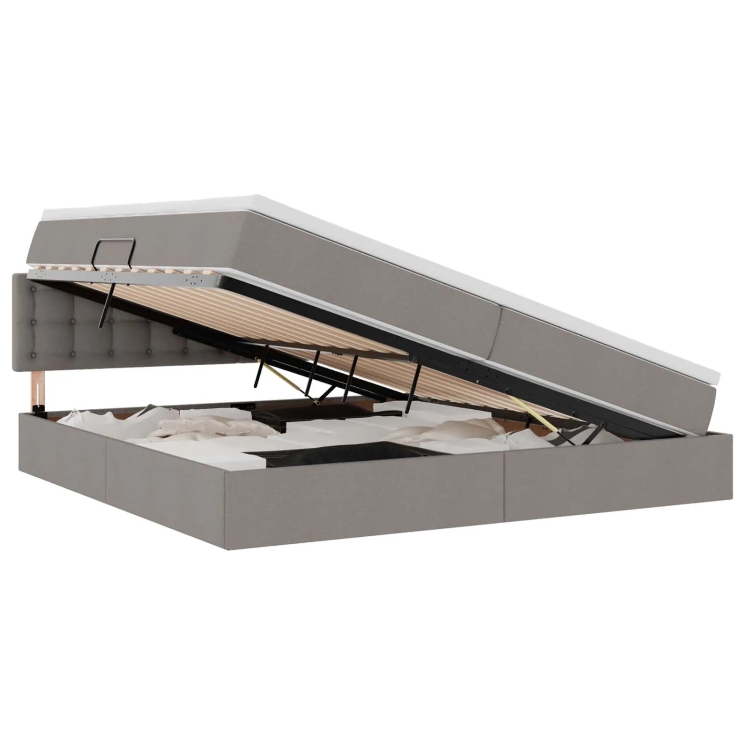 vidaXL Bett mit Stauraum und LED Taupe 200 x 200 cm Polyester 3371295 günstig online kaufen