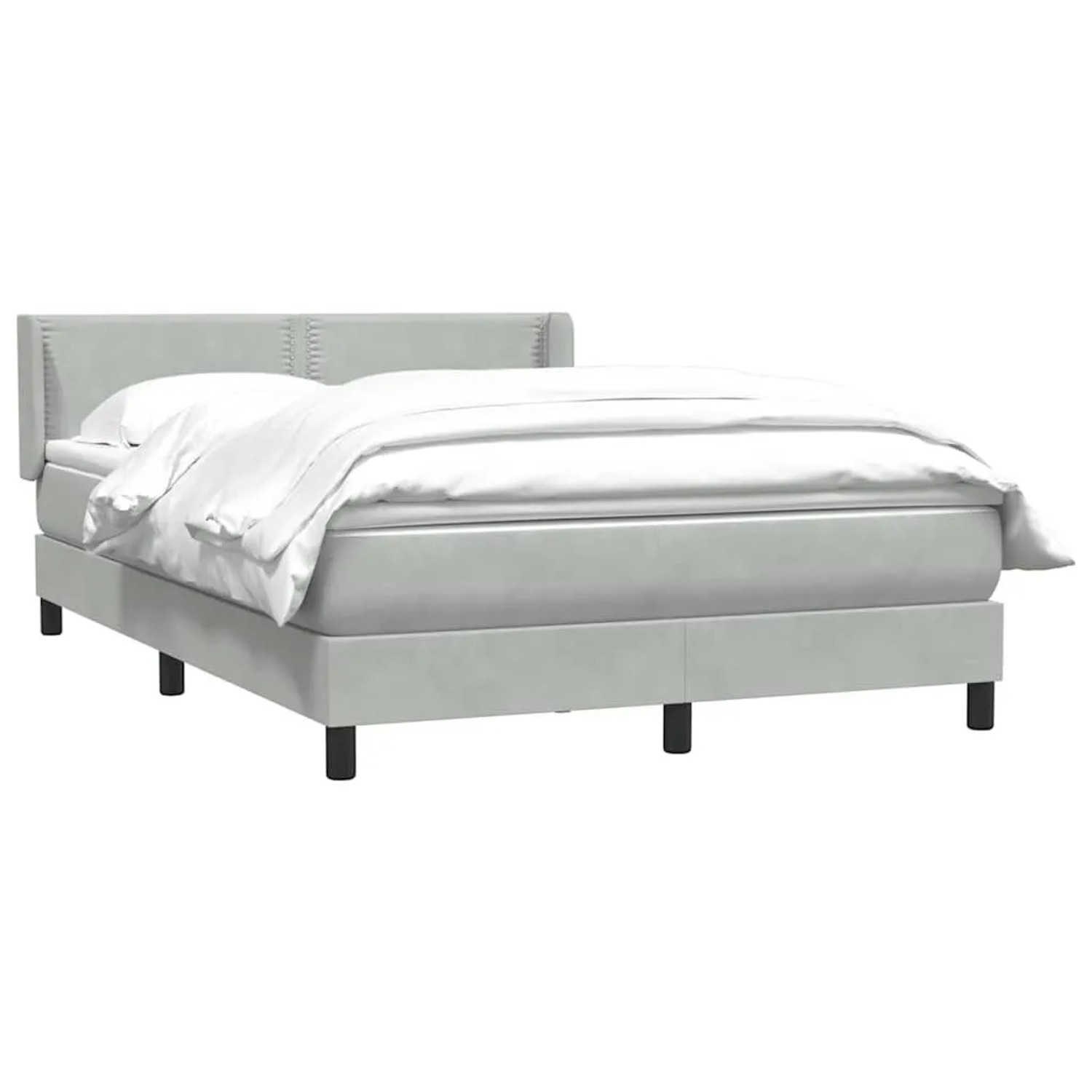 vidaXL Boxspringbett mit Matratze Hellgrau 140x210 cm Samt 3318027 günstig online kaufen