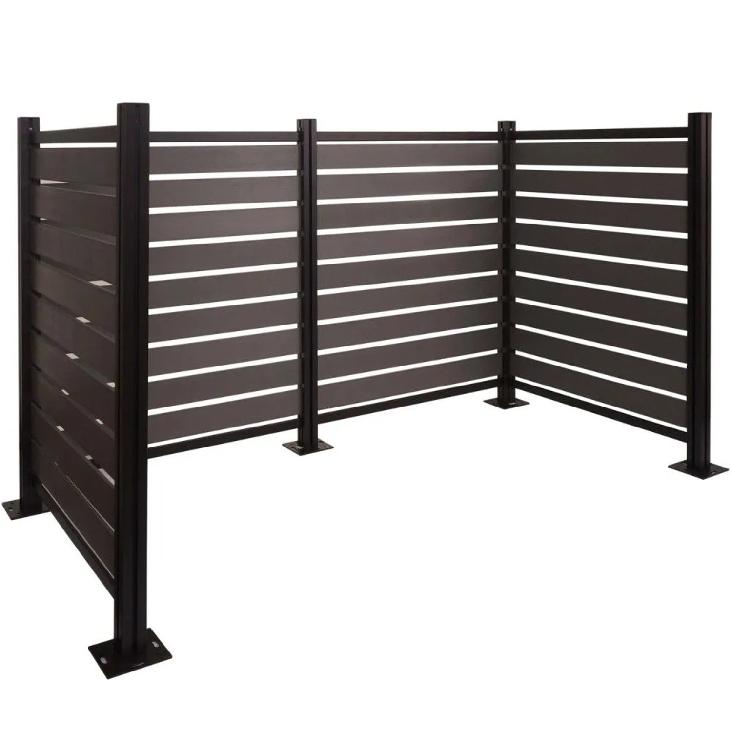 MCW Alu Mülltonnen-Zaun K57 Grau 130x206x110cm