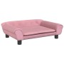 Rosa vidaXL Hundebett (70x48x22 cm) aus Samt, bequemes Hundekörbchen.
