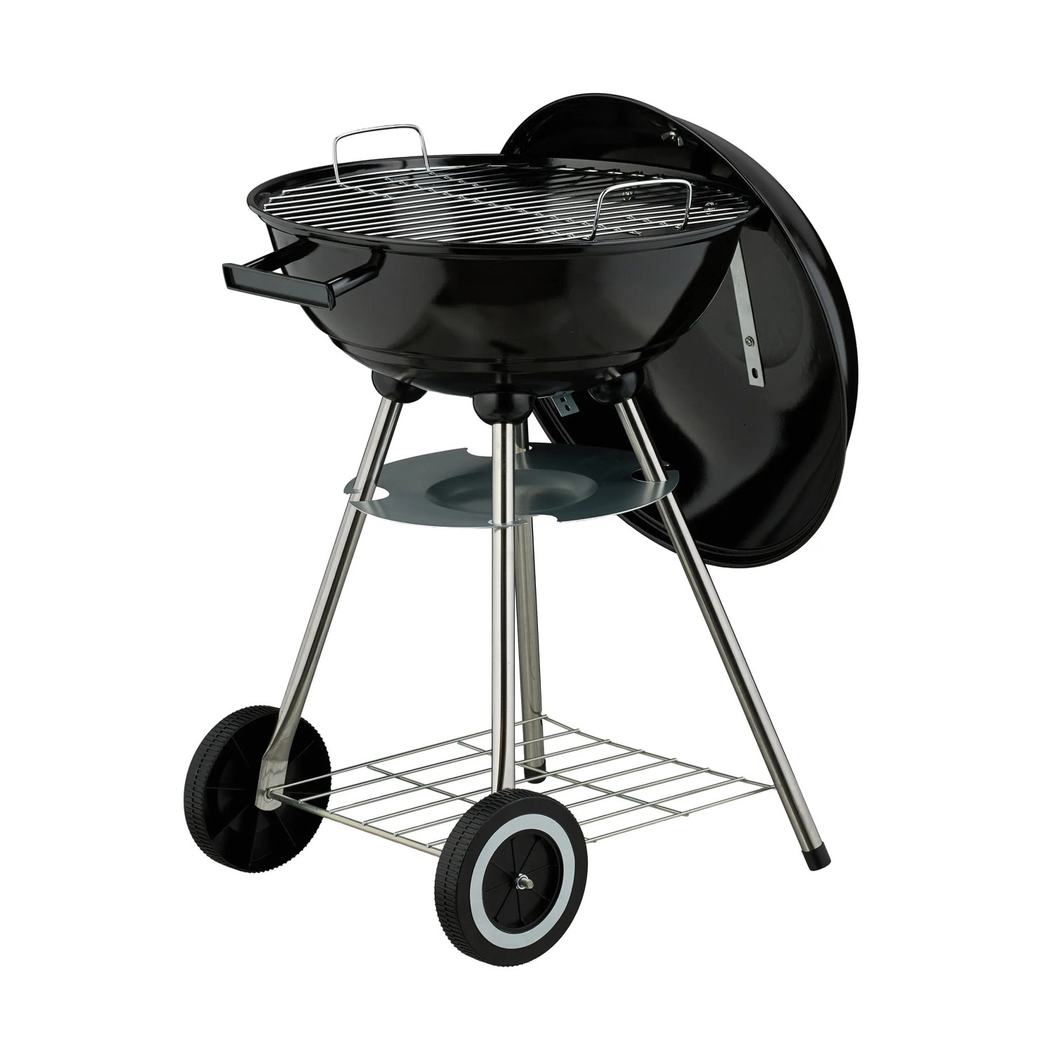 Relaxdays Kugelgrill Stahl Edelstahl Schwarz Fahrbar Mit Deckel 77 cm x 44 cm x 51 cm 3,4 kg_5