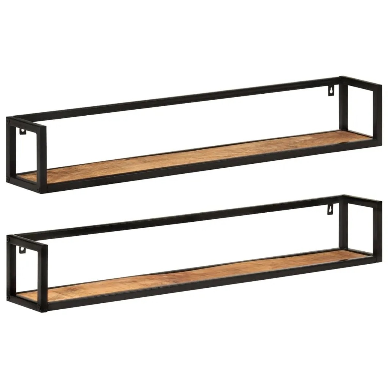 vidaXL Wandregale 2 Stk. 110x17x17 cm Massivholz Mango und Eisen 353792