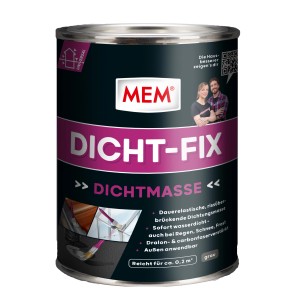 Graue Dose MEM Dicht-Fix 375ml, eine Bauabdichtung zum Verschließen von Undichtigkeiten.