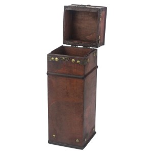 HMF VWB-FRA-HF-01 Vintage Deko Geschenkbox mit Deckel aus Holz für 1 Flasche Wein Hochformat Frankreich