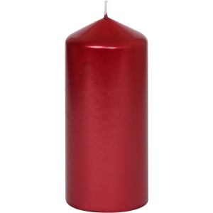 Steinhart Stumpenkerze Edelglanz, Ø 57 mm, 130 mm, Rubinrot.