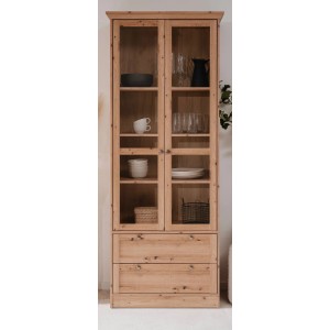 Furn.Design Vitrine Eiche Artisan 80 cm Viel Stauraum Rubik