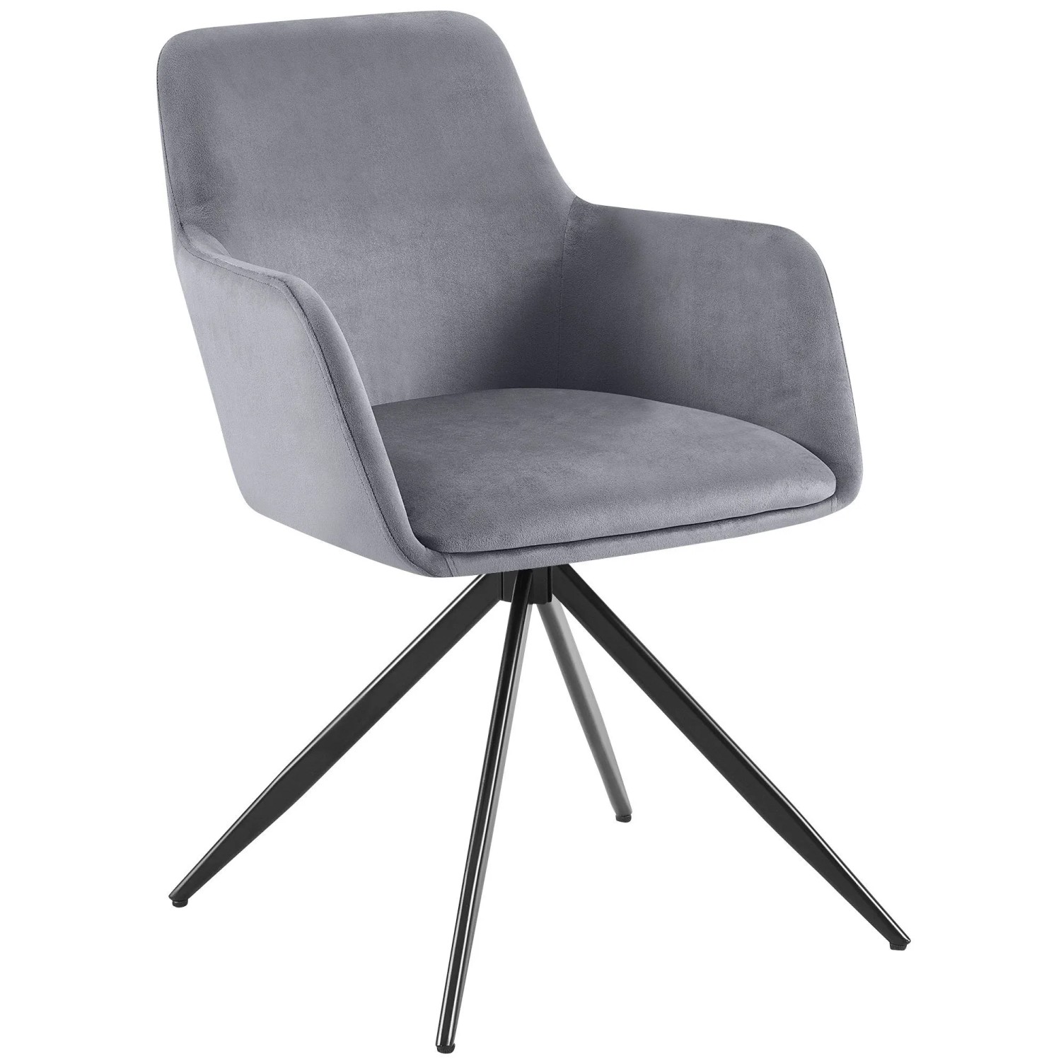 DELUKE Esszimmerstuhl PELON Samt Dunkelgrau 56x62x81cm Essstühle Esszimmerstühle Küchenstühle Wohnzimmerstühle