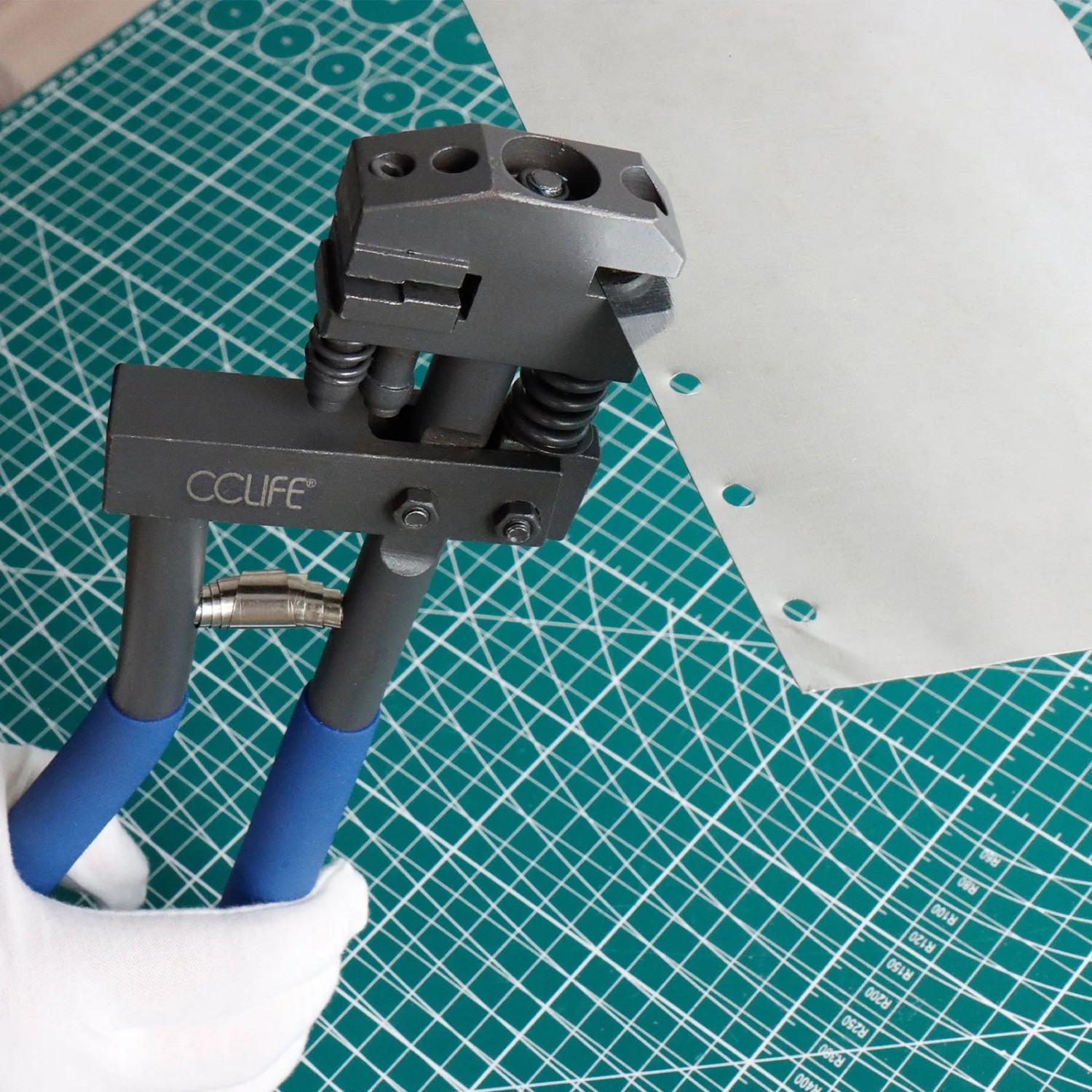 CCLIFE Kombinierte Absetzzange Ø5mm Lochzange Falzzange Karosseriezange Blechlocher zum Lochen und Falzen_6