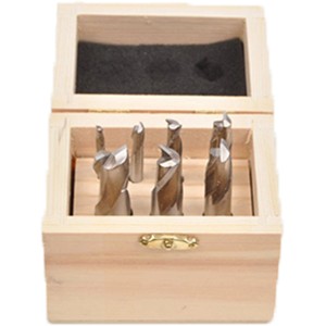 Rotwerk HSS Schaftfräser-Set, 7-teilig in Holzbox. Langlochfräser für Drehmaschinen.