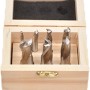 Rotwerk HSS Schaftfräser-Set, 7-teilig in Holzbox. Langlochfräser für Drehmaschinen.