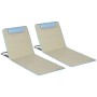 Set aus zwei beigen Furnicato Strandmatten mit verstellbarer Rückenlehne und Kopfkissen.