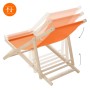ECD Germany Liegestuhl 10Er Set Klappbar Orange aus Holz_6
