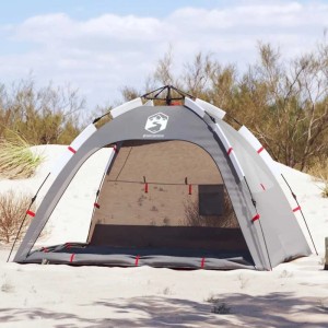 vidaXL Strandzelt 2 Personen Grau Quick Release Wasserdicht 4005304