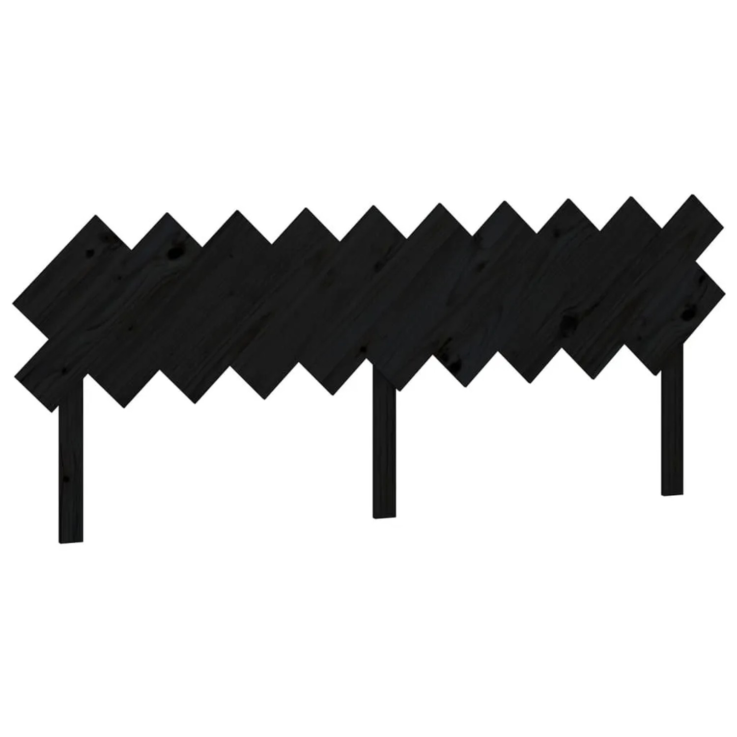 vidaXL Bett-Kopfteil Schwarz 196x3x80,5 cm Massivholz Kiefer 819244 günstig online kaufen