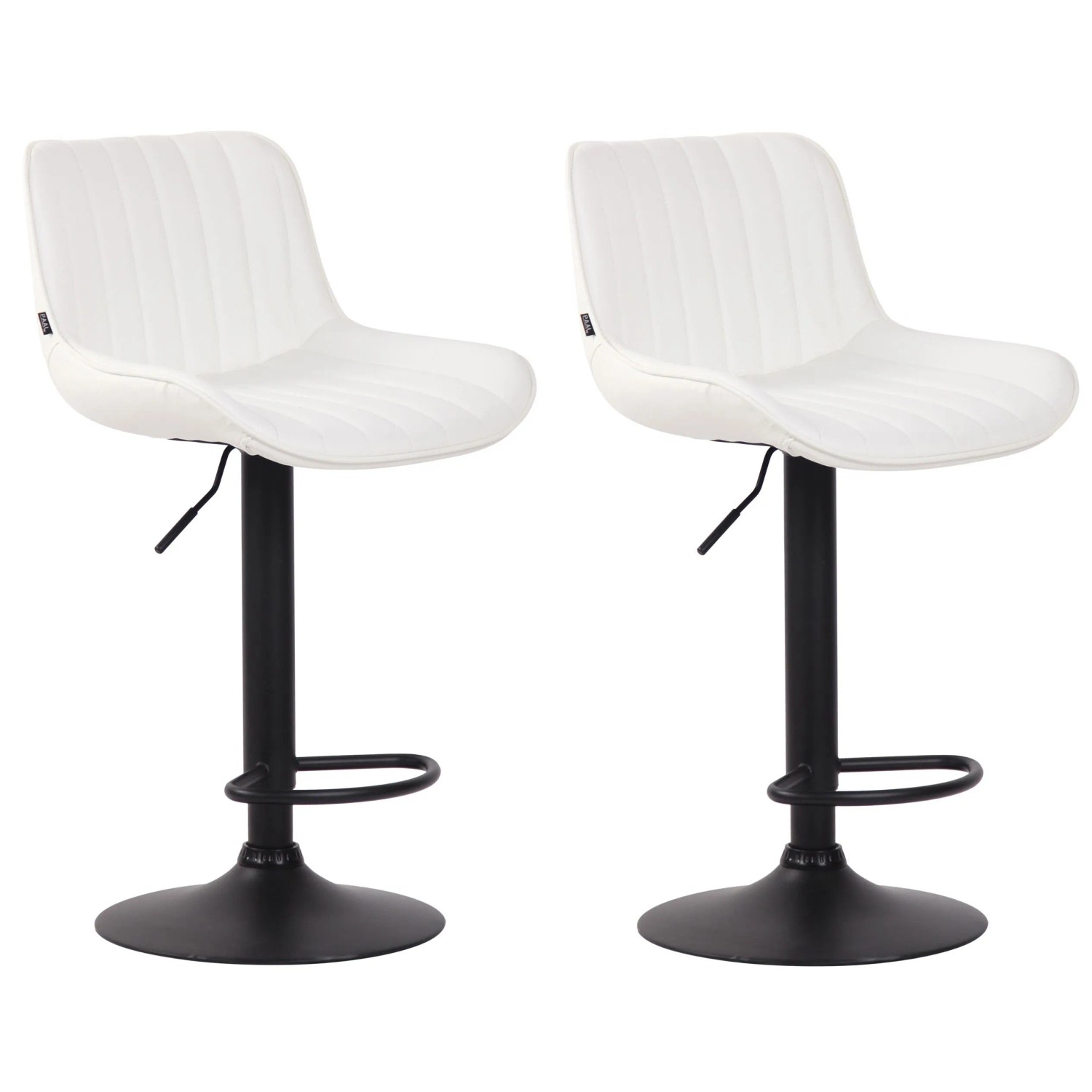 CLP 2er Set Barhocker Lentini Kunstleder Weiß/Schwarz