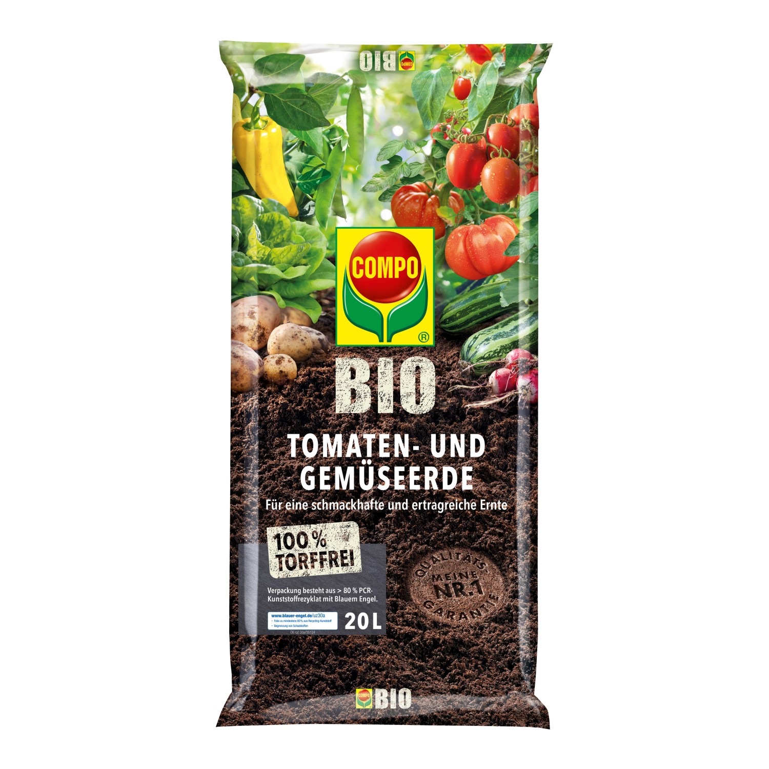 Compo Bio Tomaten- und Gemüseerde Torffrei 20 L