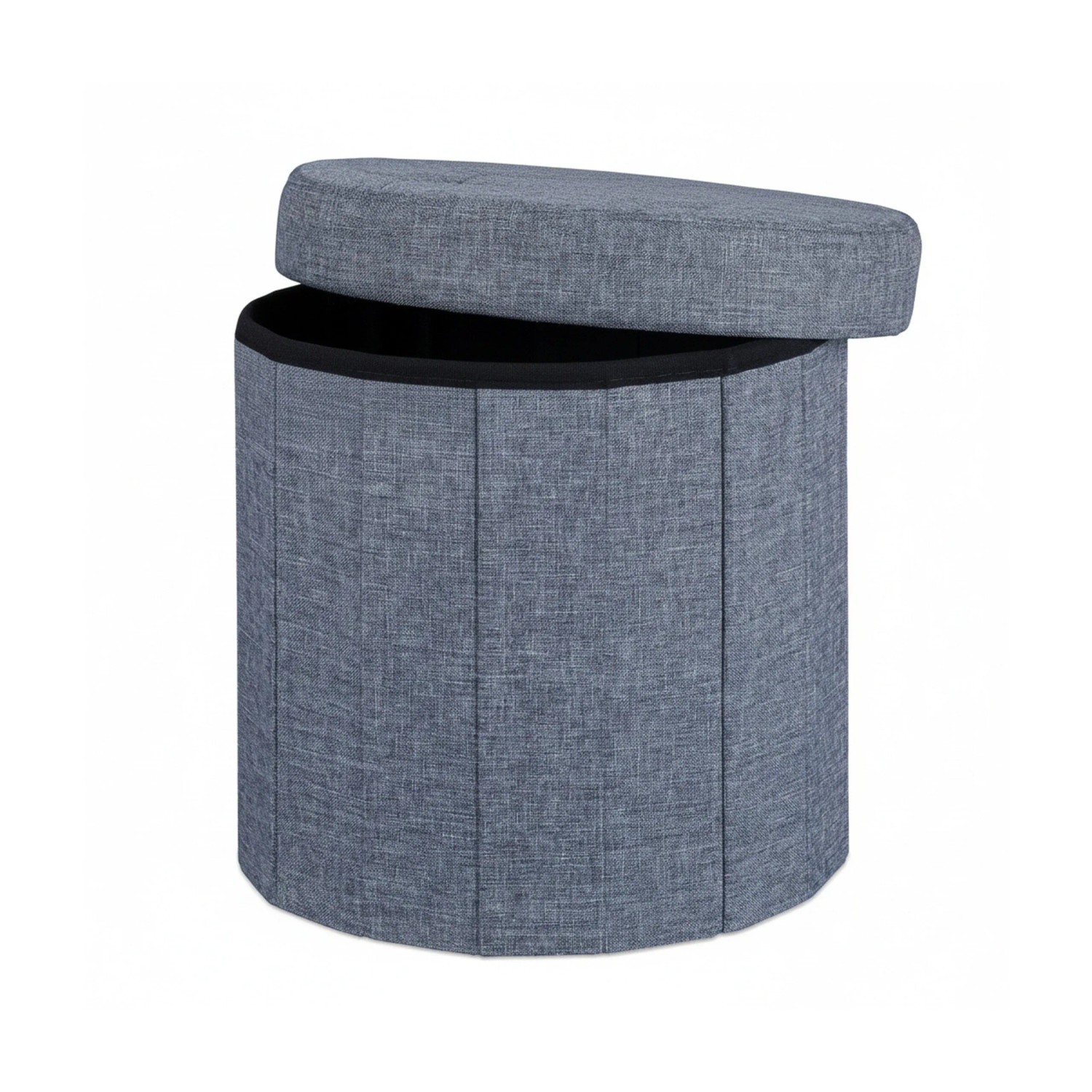 Relaxdays Sitzhocker mit Stauraum Leinen Dunkelgrau Faltbar 38 cm x 38 cm x 38 cm
