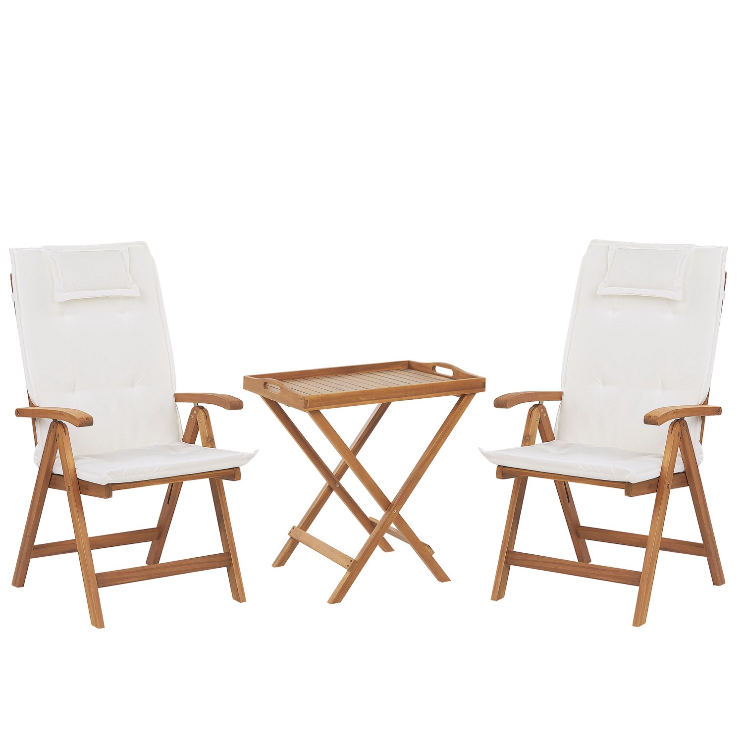 Beliani Bistro Set JAVA Cremeweiß 69x68x105
