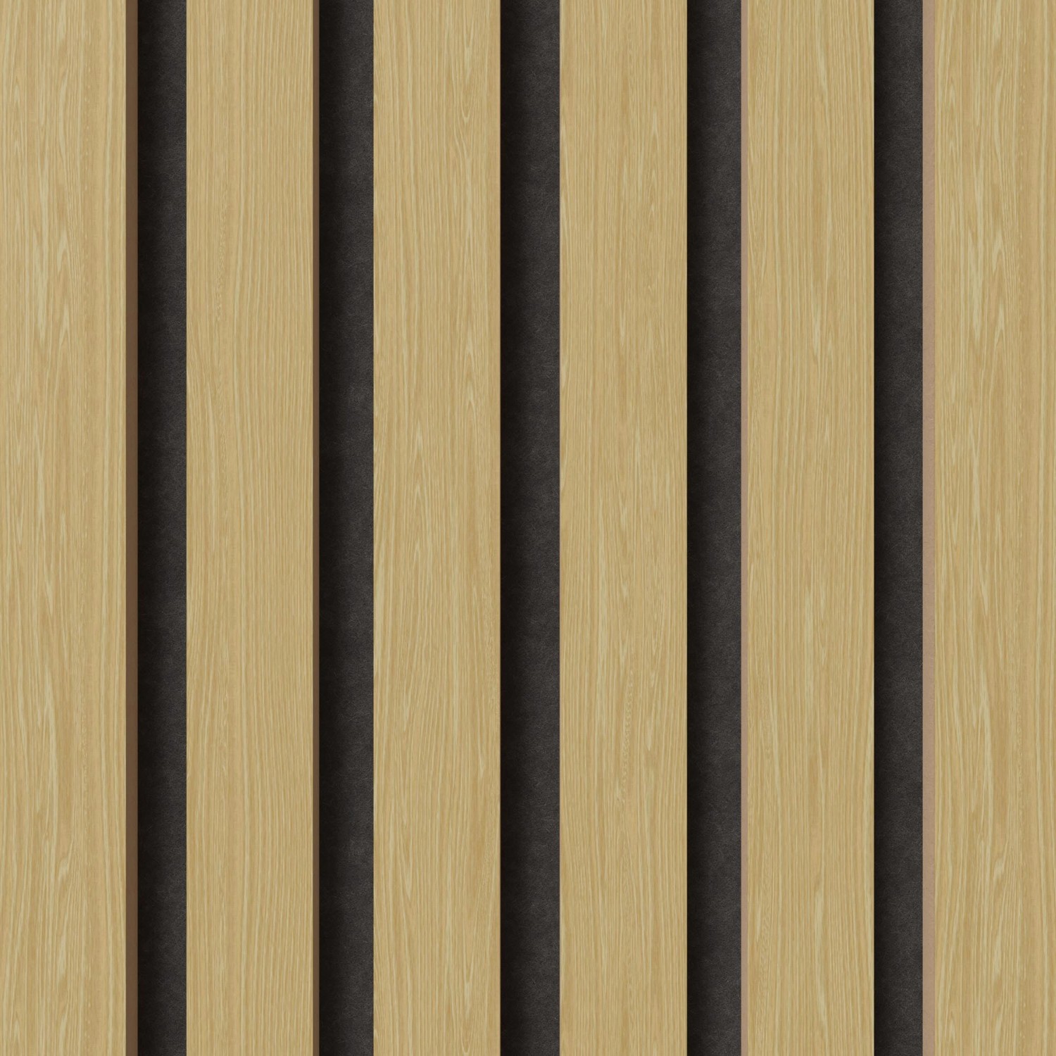 Akustikpaneel Eiche Natur mit schwarzem Akustikfilz, 60 cm, 2er-Set für Wandverkleidung.