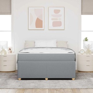 vidaXL Bettrahmen mit Matratze Hellgrau 160 x 200 cm Stoff 3398405