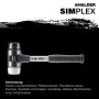 Halder Simplex Schonhammer Ø 40 mm Gummi Schwarz   Superplastik mit Verstärktem Tempergussgehäuse und FiberglasStiel_2