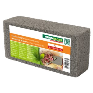 Windhager Steckschaum Trocken, rechteckiger Block für Trockenblumen-Gestecke, 22,5x10,5x6,5 cm.