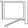 Skizze der Schulte ExpressPlus Drehtür MasterClass mit Seitenwand und rechtem Anschlag.