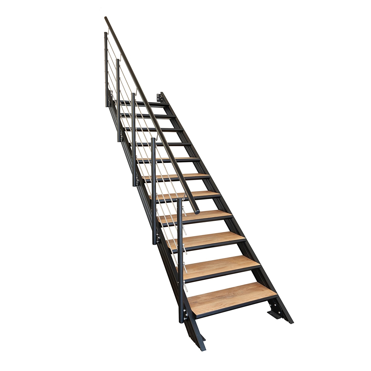 Treba Wangentreppe Brooklyn mit 9 Stufenwannen 100 cm x 30,7 cm Alu Schwarz günstig online kaufen